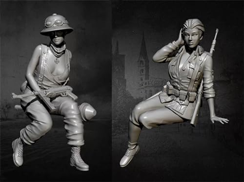 1/35 WWII weiblicher Soldat Resin Modellbausatz unbemalt und unmontiert Miniatur Resin Modellteile (2 Personen)//h9H7a-9 von GoodYouth