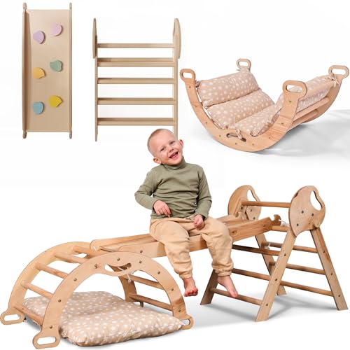 5-in-1 Montessori Klettergerüst Set: Indoor Kletterdreieck, Kletterbogen mit Kissen, und Rutsche für Kinder, Indoor Spielplatz 1-3 Jahre 5-in-1 Montessori Klettergerüst Set: Indoor Kletterdreieck, Kletterbogen mit Kissen, und Rutsche für Kinder, Indoor Spielplatz 1-3 Jahre von Goodevas