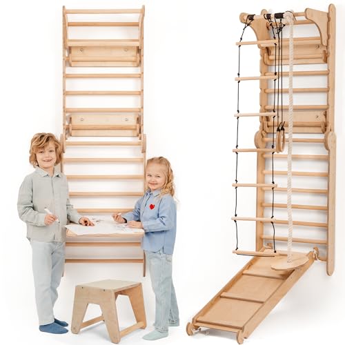 Climbing Wall Swedish Ladder, Montessori Play Gym, Toddler Climbing Gym, Indoor Jungle Gym. Art Set Climbing Wall Swedish Ladder, Montessori Play Gym, Toddler Climbing Gym, Indoor Jungle Gym. Art Set von Goodevas