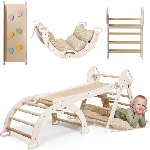 Goodevas 5-in-1 Montessori Klettergerüst Set: Indoor Kletterdreieck, Kletterbogen mit Kissen, und Rutsche für Kinder, Indoor Spielplatz 1-3 Jahre Goodevas 5-in-1 Montessori Klettergerüst Set: Indoor Kletterdreieck, Kletterbogen mit Kissen, und Rutsche für Kinder, Indoor Spielplatz 1-3 Jahre von Goodevas