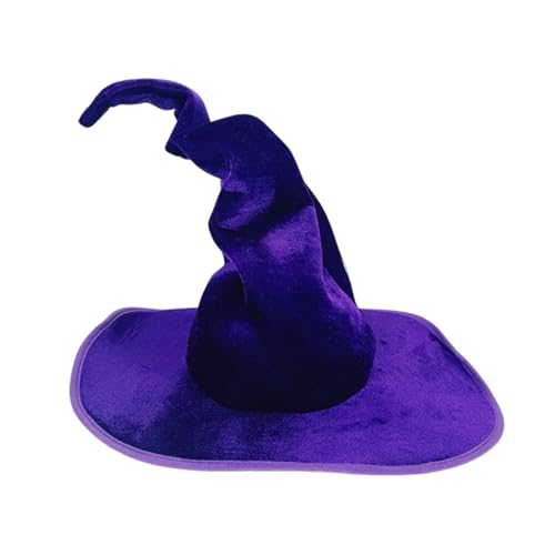 Goodfugui Hexenhut für Erwachsene Vintage Cosplay Zubehör für Halloween Hexenkostüm Party Xmas Maskerade Karneval (A1-Lila, Einheitsgröße) von Goodfugui