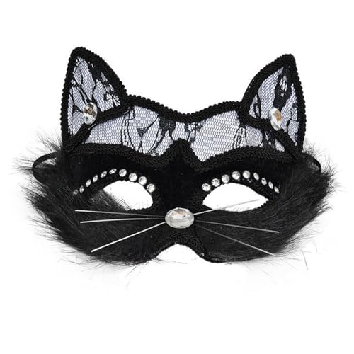 Goodfugui Spiegelmaske für Erwachsene, glänzend, Disco-Bar, Party, Abschlussball, Ball, Maske, Glitzer, Maskerade, Gesichtsmaske, Abdeckung, Kostümzubehör (01-Schwarz, 19 x 14 cm) von Goodfugui