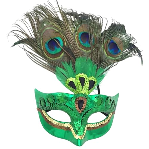 Goodfugui Spiegelmaske für Erwachsene, glänzend, Disco-Bar, Party, Abschlussball, Ballmaske, Glitzer, Maskerade, Gesichtsmaske, Abdeckung, Kostümzubehör (05-Grün, Einheitsgröße) von Goodfugui