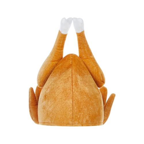 Goodfugui Unisex Truthahnhut, geröstete Truthahnhüte, Erntedankfest, Halloween, Weihnachten, Truthahn-Kostüm, Party-Zubehör (A-Braun, Einheitsgröße) von Goodfugui