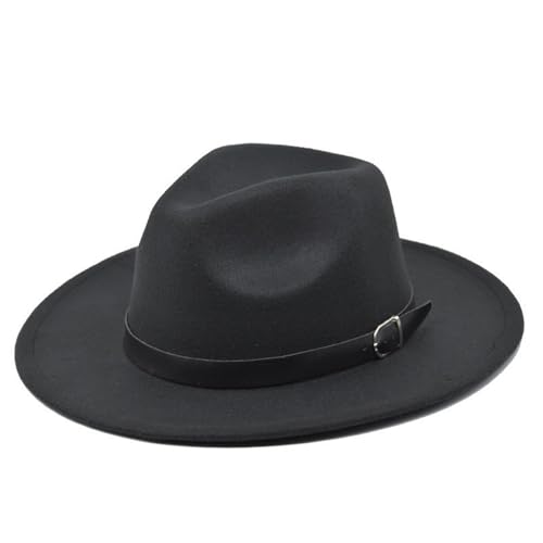 Goodfugui Western-Cowboy-Cowgirl-Hut, flauschig, breite Krempe, für Erwachsene, Kostümparty, Cosplay-Zubehör (#26, Schwarz, Einheitsgröße) von Goodfugui