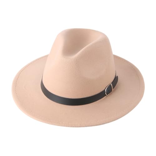 Goodfugui Western-Cowboy-Cowgirl-Hut, flauschig, breite Krempe, für Erwachsene, Kostümparty, Cosplay-Zubehör (#26-Khaki, Einheitsgröße) von Goodfugui