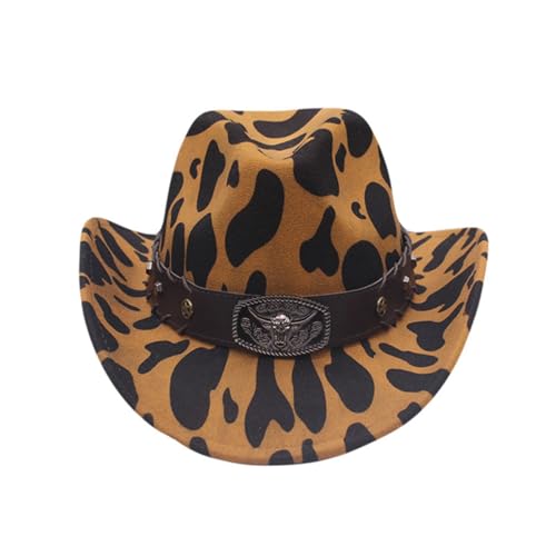 Goodfugui Western-Cowboy-Cowgirl-Hut, flauschig, breite Krempe, für Erwachsene, Kostümparty, Cosplay-Zubehör (#28-Gelb, Einheitsgröße) von Goodfugui