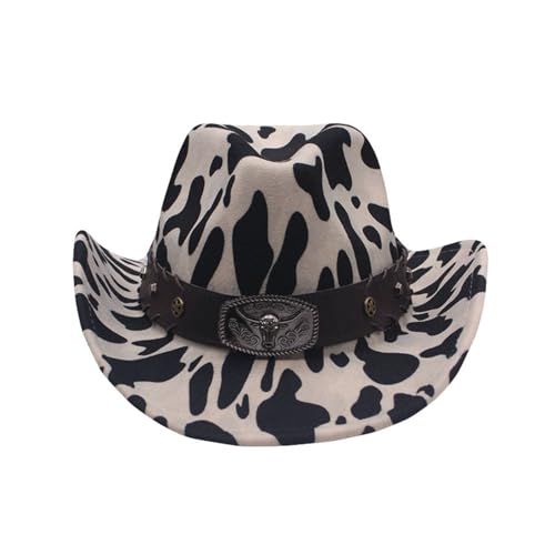 Goodfugui Western-Cowboy-Cowgirl-Hut, flauschig, breite Krempe, für Erwachsene, Kostümparty, Cosplay-Zubehör (#28-Khaki, Einheitsgröße) von Goodfugui