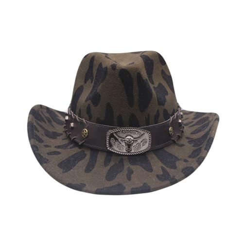 Goodfugui Western-Cowboy-Cowgirl-Hut, flauschig, breite Krempe, für Erwachsene, Kostümparty, Cosplay-Zubehör (#28-braun, Einheitsgröße) von Goodfugui