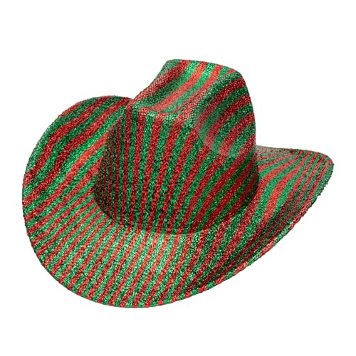 Goodfugui Western-Cowboy-Cowgirl-Hut, flauschig, breite Krempe, für Erwachsene, Kostümparty, Cosplay-Zubehör (a12-grün, Einheitsgröße) von Goodfugui