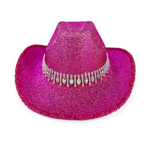 Goodfugui Westernhut Cowboy-Cowgirl, flauschig, breite Krempe, für Erwachsene, Kostümparty, Cosplay-Zubehör (#32, Rot, Einheitsgröße) von Goodfugui