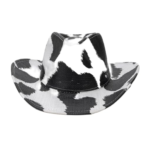 Goodfugui Westernhut Cowboy-Cowgirl, flauschig, breite Krempe, für Erwachsene, Kostümparty, Cosplay-Zubehör (#42, mehrfarbig, Einheitsgröße) von Goodfugui