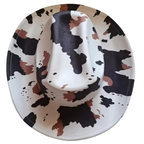 Goodfugui Westernhut Cowboy-Cowgirl, flauschig, breite Krempe, für Erwachsene, Kostümparty, Cosplay-Zubehör (#47, bunt, Einheitsgröße) von Goodfugui