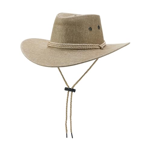 Goodfugui Westernhut Cowboy-Cowgirl, flauschig, breite Krempe, für Erwachsene, Kostümparty, Cosplay-Zubehör (C6-Khaki, Einheitsgröße) von Goodfugui
