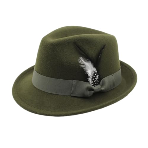 Goodfugui Zylinderhut für Erwachsene und Kinder, Kostüm, Magierhut, Abschlussball, Tanz, Deluxe, Filz, Smoking, formelle Mütze, Uni (08-Armeegrün, Einheitsgröße) von Goodfugui