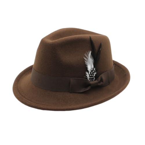 Goodfugui Zylinderhut für Erwachsene und Kinder, Kostüm, Magierhut, Abschlussball, Tanz, Deluxe, Filz, Smoking, formelle Mütze, Uni (08-Coffee, Einheitsgröße) von Goodfugui