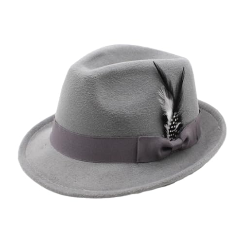 Goodfugui Zylinderhut für Erwachsene und Kinder, Kostüm, Magierhut, Abschlussball, Tanz, Deluxe, Filz, Smoking, formelle Mütze, Uni (08-Hellgrau, Einheitsgröße) von Goodfugui