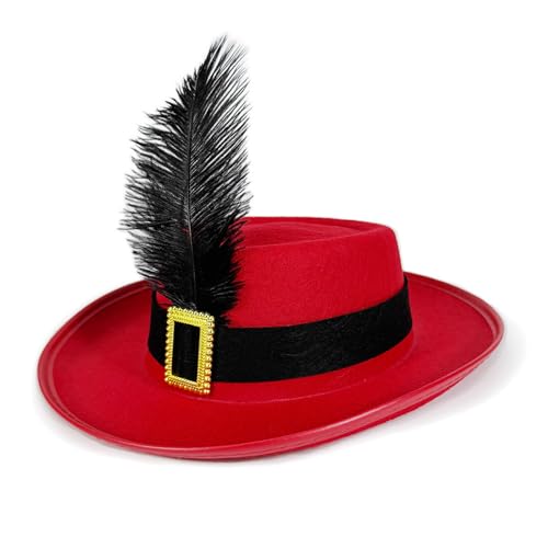 Goodfugui Zylinderhut für Erwachsene und Kinder, Kostüm, Magierhut, Abschlussball, Tanz, Deluxe, Filz, Smoking, formelle Mütze, Unisex (010-Rot, Einheitsgröße) von Goodfugui