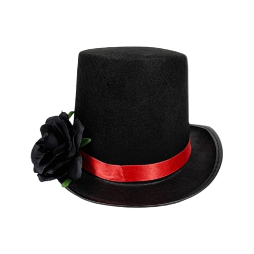 Goodfugui Zylinderhut für Erwachsene und Kinder, Kostüm, Magierhut, Abschlussball, Tanz, Deluxe, Filz, Smoking, formelle Mütze, Unisex (013-Schwarz, Einheitsgröße) von Goodfugui