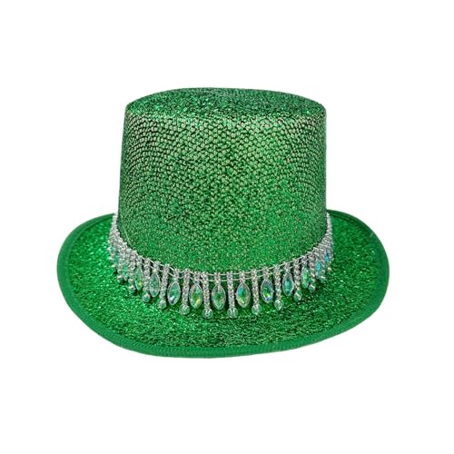 Goodfugui Zylinderhut für Erwachsene und Kinder, Kostüm, Magierhut, Abschlussball, Tanz, Deluxe, Filz, Smoking, formelle Mütze, Unisex (015, Smaragdgrün, Einheitsgröße) von Goodfugui