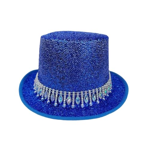 Goodfugui Zylinderhut für Erwachsene und Kinder, Kostüm, Magierhut, Abschlussball, Tanz, Deluxe, Filz, Smoking, formelle Mütze, Unisex (015-Blau, Einheitsgröße) von Goodfugui