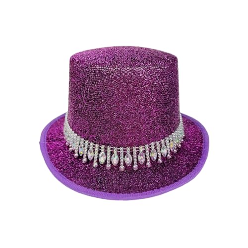 Goodfugui Zylinderhut für Erwachsene und Kinder, Kostüm, Magierhut, Abschlussball, Tanz, Deluxe, Filz, Smoking, formelle Mütze, Unisex (015-Lila, Einheitsgröße) von Goodfugui