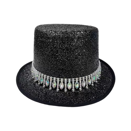 Goodfugui Zylinderhut für Erwachsene und Kinder, Kostüm, Magierhut, Abschlussball, Tanz, Deluxe, Filz, Smoking, formelle Mütze, Unisex (015-Schwarz, Einheitsgröße) von Goodfugui