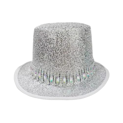 Goodfugui Zylinderhut für Erwachsene und Kinder, Kostüm, Magierhut, Abschlussball, Tanz, Deluxe, Filz, Smoking, formelle Mütze, Unisex (015-Weiß, Einheitsgröße) von Goodfugui