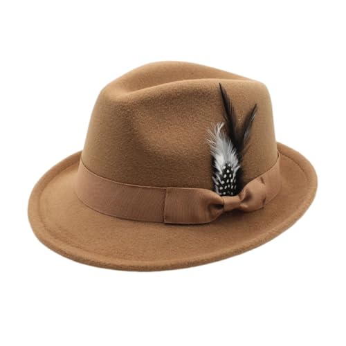 Goodfugui Zylinderhut für Erwachsene und Kinder, Kostüm, Magierhut, Abschlussball, Tanz, Deluxe, Filz, Smoking, formeller Hut, Uni (08-Khaki, Einheitsgröße) von Goodfugui