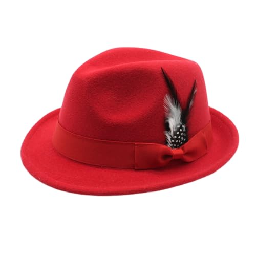Goodfugui Zylinderhut für Erwachsene und Kinder, Kostüm, Magierhut, Abschlussball, Tanz, Deluxe, Filz, Smoking, formeller Hut, Uni (08-Rot, Einheitsgröße) von Goodfugui
