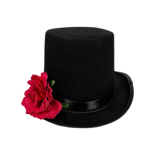 Goodfugui Zylinderhut für Erwachsene und Kinder, Kostüm, Magierhut, Abschlussball, Tanz, Deluxe, Filz, Smoking, formeller Hut, Unisex (013-Rot, Einheitsgröße) von Goodfugui