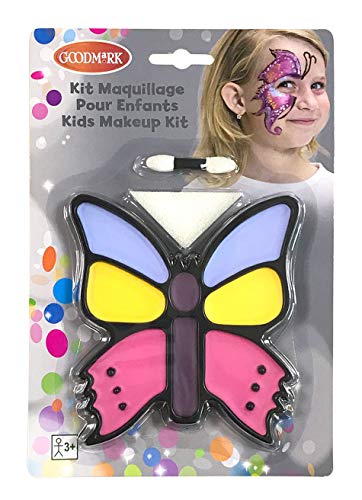 Goodmark 02005557 - Make Up Set Schmetterling, mit Farbpalette, Schwamm und Pinsel von Goodmark