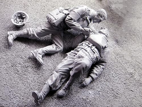 1/16 WWII Normandy War American Soldiers Resin Model Kit Unbemalte und unmontierte Resin Modellteile (2 Personen) // I2S5-7 von Goodmoel