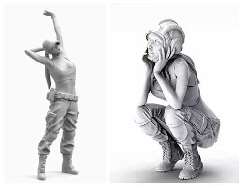 1/20 Sci-Fi Female Agent Soldier Resin Model Kit Unbemalt und unmontiert Resin Model Parts (2 Personen) // I0N5-9 von Goodmoel