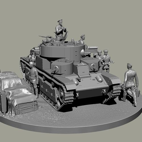 1/35 (mit Panzer) WWII Panzersoldat Resin Modellbausatz Unbemalt und unmontiert Resin Modellteile //xA4T-3 von Goodmoel