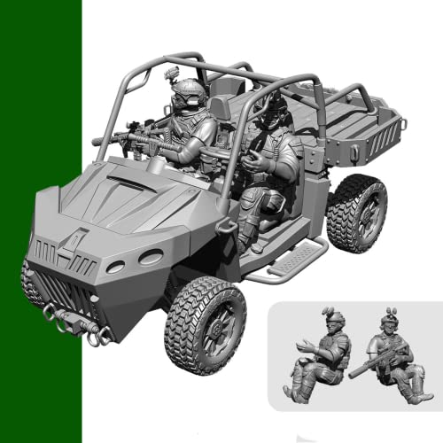 【1/35】 Amerikanisches Kommandosoldaten Modell Resin Modellbausatz unmontiert und unlackiert Resinteile (2 Personen, kein Auto) // tg8r-9 von Goodmoel