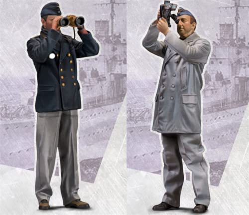 1/35 Resin-Soldat Miniaturmodellbausatz WWII Deutscher Soldat Resin-Modellbausatz, unmontierte und unbemalte Resinteile (2 Personen) (s92J -2) von Goodmoel