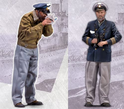 1/35 Resin-Soldat Miniaturmodellbausatz WWII Deutscher Soldat Resin-Modellbausatz, unmontierte und unbemalte Resinteile (2 Personen) (s92J -8) von Goodmoel