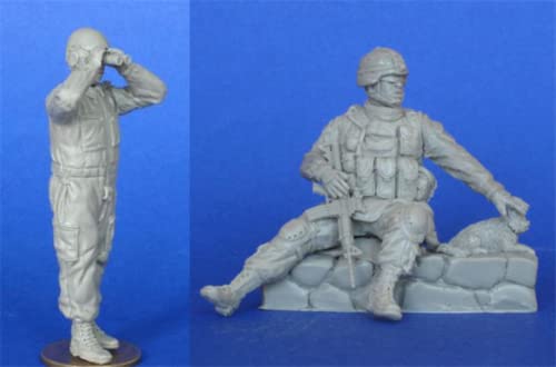 1/35 Resin-Soldat Miniaturmodellbausatz WWII-Soldat Resin-Modellbausatz, unmontierte und unbemalte Resinteile (2 Personen) (s82J -16) von Goodmoel
