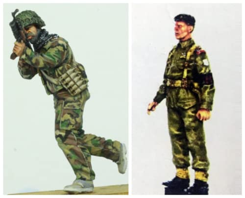 1/35 Resin-Soldat Miniaturmodellbausatz WWII-Soldat Resin-Modellbausatz, unmontierte und unbemalte Resinteile (2 Personen) (s82J -18) von Goodmoel