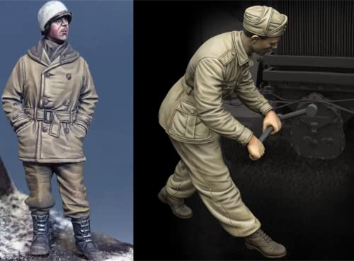 1/35 Resin-Soldat Miniaturmodellbausatz WWII-Soldat Resin-Modellbausatz, unmontierte und unbemalte Resinteile (2 Personen) (s82J -4) von Goodmoel