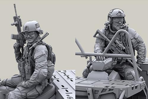1/35 U.S. Commando Driver Soldier Resin Model Kit Unmontierte und unbemalte Resin-Modellteile (2-Personen, ohne Fahrzeug) (Sq4U-5) von Goodmoel