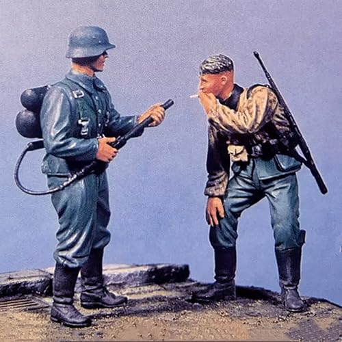 1/35 Unbemalter und unmontierter Bausatz Deutscher Soldaten aus Resin WWII Resin Soldier Model Kit (2-Personen) // I9E6B19 von Goodmoel