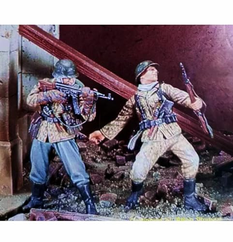 1/35 Unbemalter und unmontierter Bausatz Deutscher Soldaten aus Resin WWII Resin Soldier Model Kit (2-Personen) // I9E6B26 von Goodmoel
