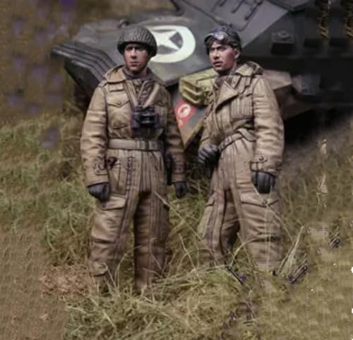 1/35 Unbemalter und unmontierter Bausatz eines WWII US-Soldaten Bausatz eines US-Soldaten aus Harz (2 Personen) // I9E5B4 von Goodmoel
