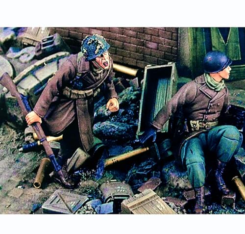 1/35 Unbemalter und unmontierter Bausatz eines WWII US-Soldaten Bausatz eines US-Soldaten aus Harz (2 Personen) // I9E5B6 von Goodmoel