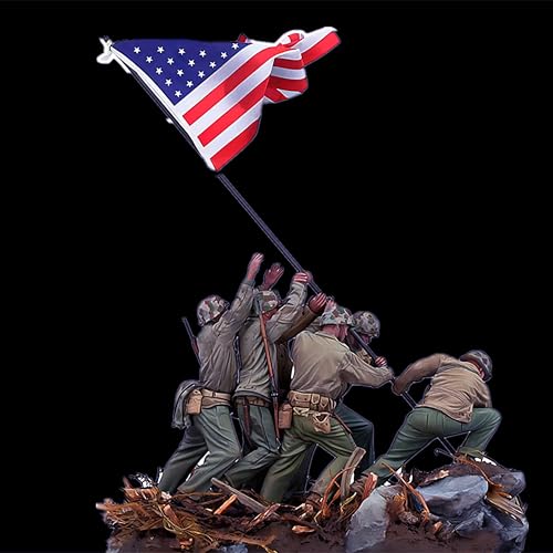 1/35 Unbemalter und unmontierter Bausatz für Soldaten aus Resin ，WWII US Soldier Resin Soldier Model Kit (6 Figuren mit Sockeln, ohne Flaggen) //i9t6B7 von Goodmoel