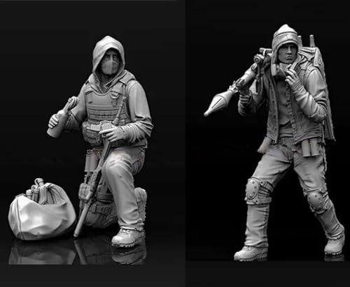 1/35 Unbemalter und unmontierter Resinmodellbausatz eines einheimischen bewaffneten Soldaten in Afghanistan Resinmodellteile (2 Personen)//I2S5-4 von Goodmoel