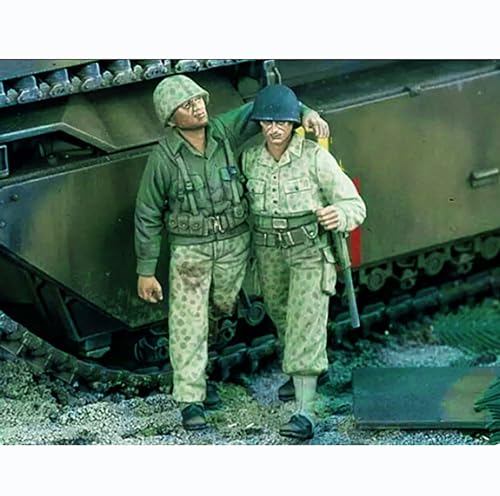 1/35 WWII U.S. Tank Soldier Resin Modellbausatz Unbemalte und unmontierte Resin Modellteile (2 Mann, ohne Panzer) // C5q7-3 von Goodmoel