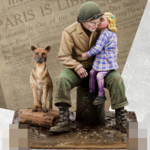 1/35 WWII US Soldat und Tochter Farewell Harzfigur Soldatenmodell, unmontiert und unbemalt Miniaturbausatz //Vl2-64 Goodmoel von Goodmoel